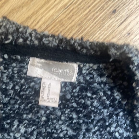 FOREVER 21 chunky long gray open cardigan size medium - Picture 2 of 7